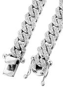 White Iced Out Women Diamond Miami Cuban Link Chain 14K Gold (5MM-8MM)