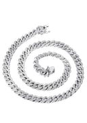 White Gold Iced Out Diamond Miami Cuban Link Chain Customizable (10MM-20MM)