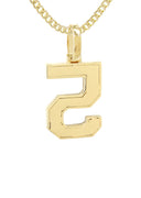 10K Yellow Gold | #5 Diamond Pendant & Cuban Chain | 0.46 Carats