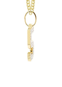 10K Yellow Gold | #5 Diamond Pendant & Cuban Chain | 0.46 Carats