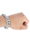 Womens Iced Out Diamond Miami Cuban Link Bracelet 10K/14K White Gold