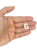 10K Yellow Gold | #6 Diamond Pendant & Cuban Chain | 0.67 Carats