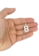 10K Yellow Gold | #8 Diamond Pendant & Cuban Chain | 0.66 Carats