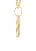 10K Yellow Gold | #9 Diamond Pendant & Cuban Chain | 0.67 Carats