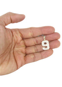 10K Yellow Gold | #9 Diamond Pendant & Cuban Chain | 0.67 Carats