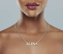 14K Ladies White Gold Name Plate Necklace | Appx. 6.8 Grams