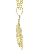 10K Yellow Gold Cuban Chain & Gold Allah Pendant | Appx. 17 Grams