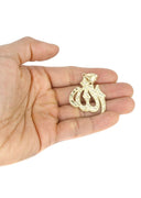 10K Yellow Gold Cuban Chain & Gold Allah Pendant | Appx. 17 Grams