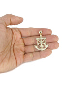 10K Yellow Gold Rope Chain & Jesus Anchor Pendant | Appx. 12.6 Grams