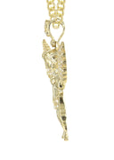 10K Yellow Gold Cuban Chain & Angel Pendant | Appx. 15.8 Grams