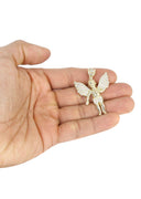 10K Yellow Gold Cuban Chain & Angel Pendant | Appx. 15.8 Grams