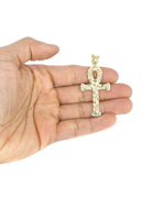 10K Yellow Gold Cuban Chain & Gold Ankh Pendant | Appx. 13.1 Grams
