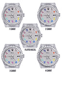 Diamond Mens Rolex Datejust Watch 16200  | 36MM | Full Diamond Color Arabic Dial | Jubilee Band