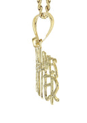 10K Yellow Gold Rope Chain & Cz Black Lives Matter Pendant | Appx 13.6 Grams