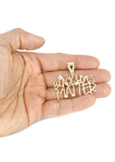10K Yellow Gold Rope Chain & Cz Black Lives Matter Pendant | Appx 13.6 Grams