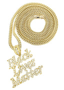 10K Yellow Gold Franco Chain & Cz Black Lives Matter Pendant | Appx 19.8 Grams