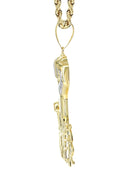 10K Yellow Gold Rope Chain & Cz Black Lives Matter Pendant | Appx 17 Grams