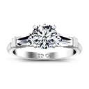 Three Stone Engagement Ring Structural Tapered Baguette 14K White Gold