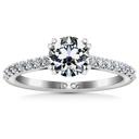 Round Diamond Pave Engagement Ring Legacy 14K White Gold