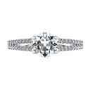 Round Diamond Pave Engagement Ring Dream 14K White Gold