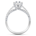 Pave Princess Cut Diamond Engagement Ring Isabella 14K White Gold