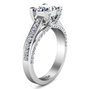 Pave Princess Cut Diamond Engagement Ring Isabella 14K White Gold