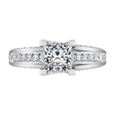 Pave Princess Cut Diamond Engagement Ring Isabella 14K White Gold