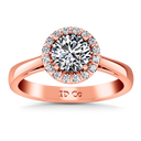 Halo Diamond Engagement Ring Soleil 14K Rose Gold