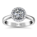 Round Diamond Halo Engagement Ring Soleil 14K White Gold