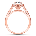 Halo Diamond Engagement Ring Soleil 14K Rose Gold