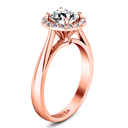 Halo Diamond Engagement Ring Soleil 14K Rose Gold