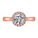 Halo Diamond Engagement Ring Soleil 14K Rose Gold