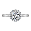 Round Diamond Halo Engagement Ring Soleil 14K White Gold