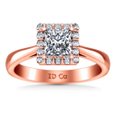 Halo Diamond Princess Cut Engagement Ring Lumiere 14K Rose Gold