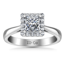 Halo Princess Cut Diamond Engagement Ring Lumiere 14K White Gold