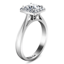 Halo Princess Cut Diamond Engagement Ring Lumiere 14K White Gold