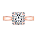 Halo Diamond Princess Cut Engagement Ring Lumiere 14K Rose Gold