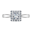 Halo Princess Cut Diamond Engagement Ring Lumiere 14K White Gold