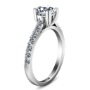 Round Diamond Pave Engagement Ring Michelle 14K White Gold
