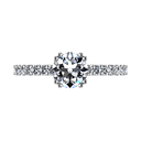 Round Diamond Pave Engagement Ring Michelle 14K White Gold