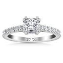 Pave Princess Cut Diamond Engagement Ring Jasmine 14K White Gold