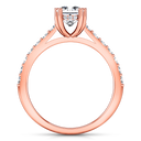 Pave Diamond Princess Cut Engagement Ring Jasmine 14K Rose Gold