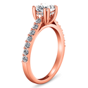 Pave Diamond Princess Cut Engagement Ring Jasmine 14K Rose Gold