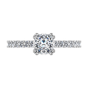 Pave Princess Cut Diamond Engagement Ring Jasmine 14K White Gold