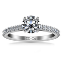 Round Diamond Pave Engagement Ring Harmoney 14K White Gold