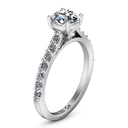Round Diamond Pave Engagement Ring Harmoney 14K White Gold