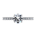 Round Diamond Pave Engagement Ring Harmoney 14K White Gold