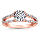 Pave Diamond Engagement Ring Fantasia 14K Rose Gold