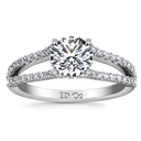 Round Diamond Pave Engagement Ring Fantasia 14K White Gold