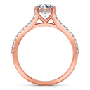 Pave Diamond Engagement Ring Fantasia 14K Rose Gold